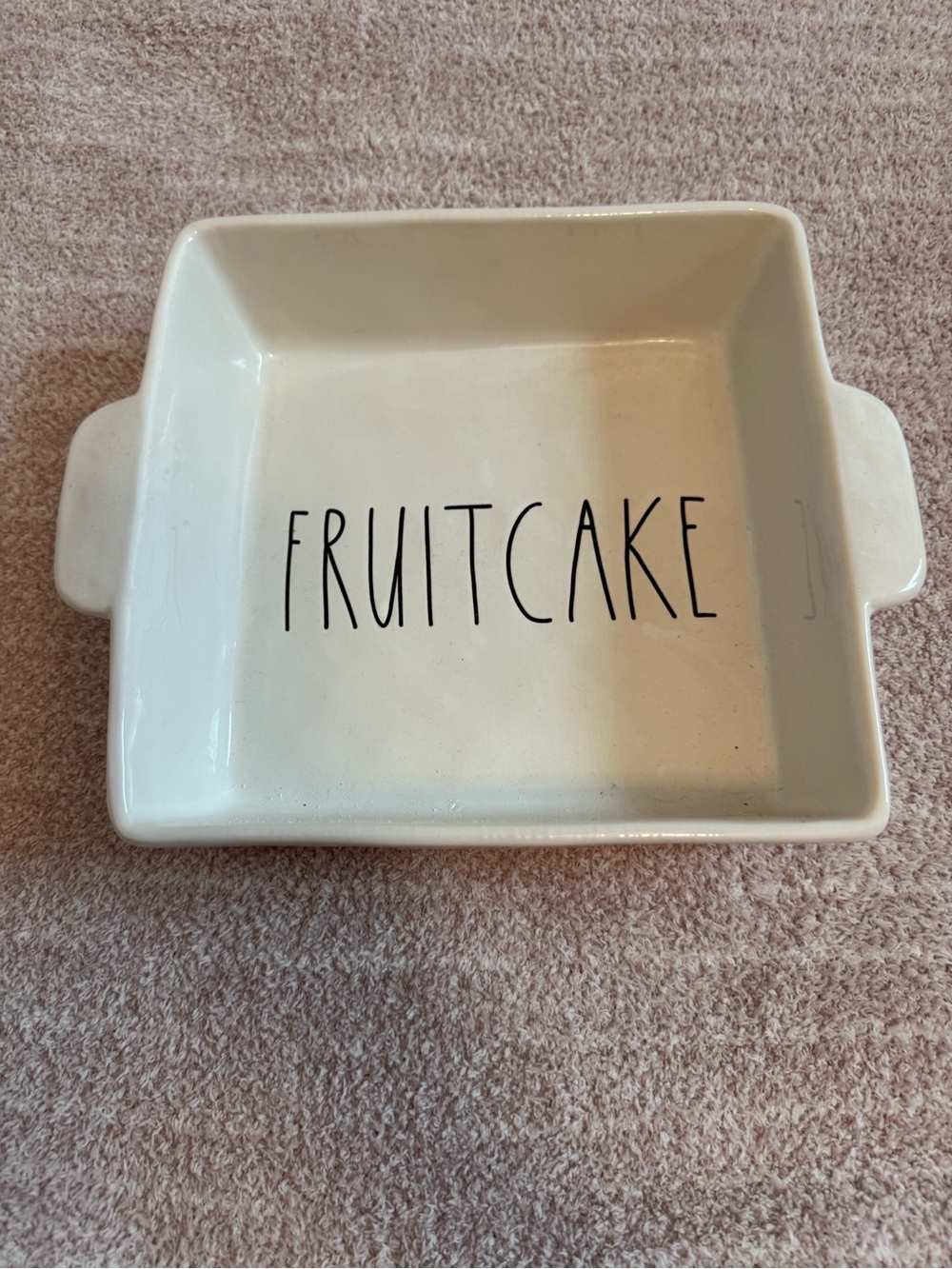 Rae Dunn FRUITCAKE Square Baking Dish Casserole Pan